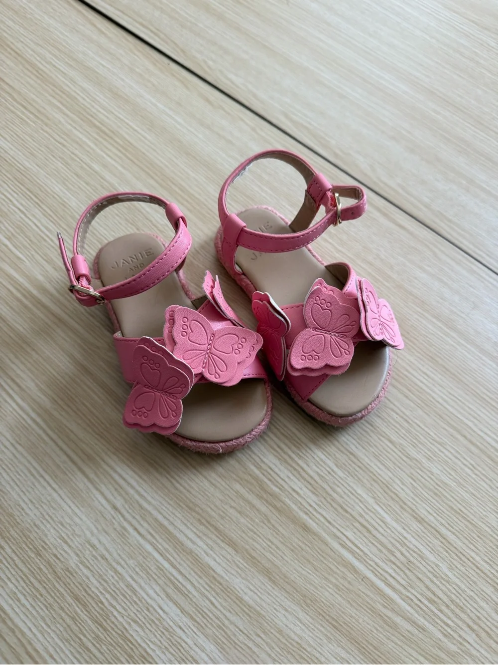 Janie and Jack Pink Butterfly Toddler Sandals